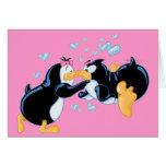 Kissing Penguins Greeting Card