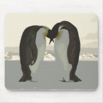 Kissing Penguins mousepads