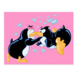 Kissing Penguins  Postcard