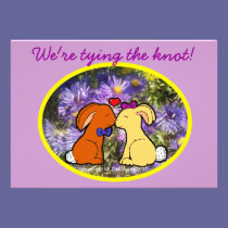 Kissing Rabbits Informal Wedding invitations