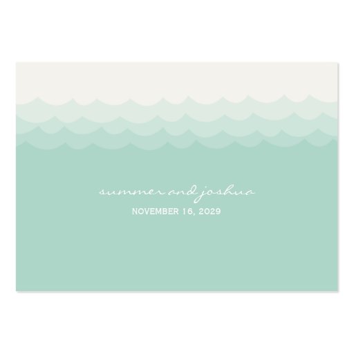 Kissing Seahorses Hearts Beach Wedding Place Cards Business Cards (back side)