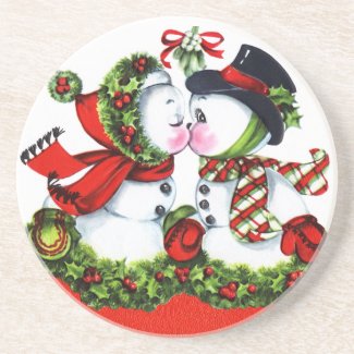 Kissing Snowman Couple