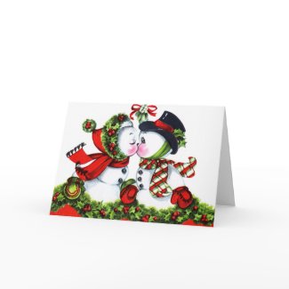 Kissing Snowman Couple