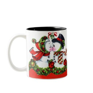 Kissing Snowman Couple