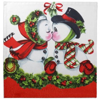 Kissing Snowman Couple