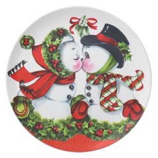 Kissing Snowman Couple
