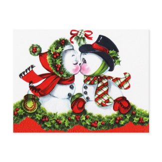 Kissing Snowman Couple