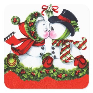 Kissing Snowman Couple