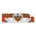 Kissing Swans in Love, Heart Shape Necks bumper stickers by beverlytazangel Kissing Swans in Love, Heart Shape Necks bumper stickers