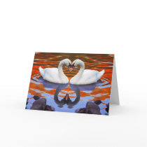 Kissing Swans in Love, Heart Shape Necks cards by beverlytazangel Kissing Swans in Love, Heart Shape Necks cards