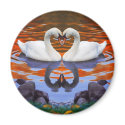 Kissing Swans in Love, Heart Shape Necks magnets by beverlytazangel Kissing Swans in Love, Heart Shape Necks magnets