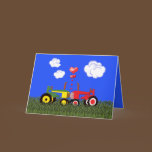 Kissing Tractors under Hearts cards
