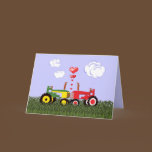 Kissing Tractors under Hearts cards