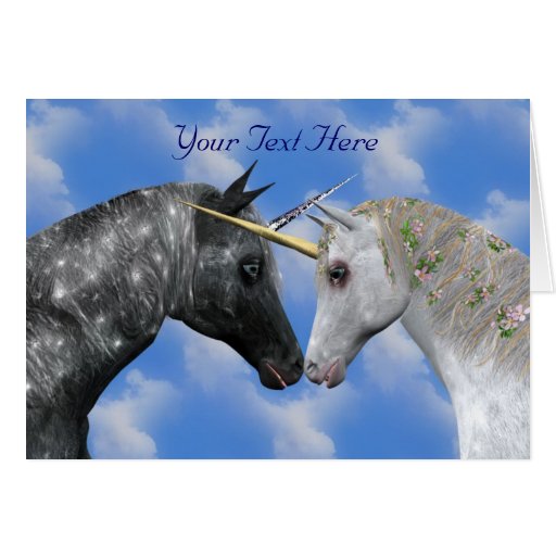 Kissing Unicorns Fantasy Card Zazzle