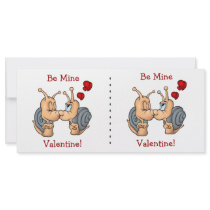Kissing Valentine Snails Rack Card Design