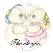 Kissing Wedding Engagement Thank You Sticker stickers