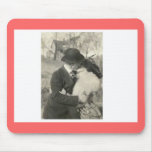 Kissing with fur mousepad