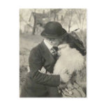 kissing with fur postcard