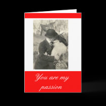 kissing with fur valentines day card