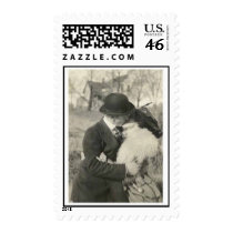 Kissing with love postage