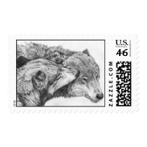 Kissing Wolves postage by Whoakaela Kissing Wolves postage