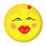 Kissy Face Smiley Girl Fridge Magnets