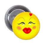 Kissy Face Smiley Girl Pin