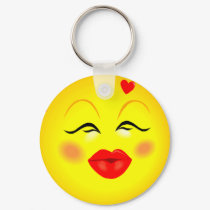 Kissy Girl Smiley keychains by JuJuGarden Kissy Girl Smiley keychains