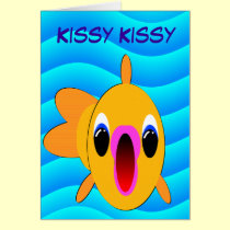 Kissy Kissy Birthday Fishy cards
