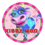 "Kissy Moo" from The GiggleBellies Round Stickers
