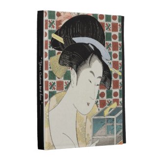 Kitagawa Utamaro Insect Cage japanese beauty lady iPad Folio Cover
