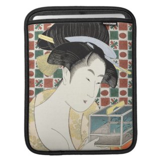 Kitagawa Utamaro Insect Cage japanese beauty lady iPad Sleeves