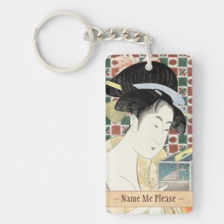 Kitagawa Utamaro Insect Cage japanese beauty lady Acrylic Key Chain