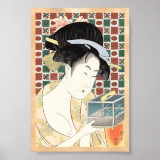 Kitagawa Utamaro Insect Cage japanese beauty lady Posters