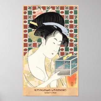 Kitagawa Utamaro Insect Cage japanese beauty lady Print