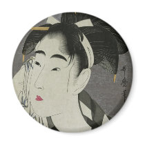 Kitagawa Utamoro's "Woman Wiping Sweat" Fridge Magnets