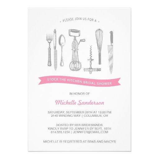Kitchen Bridal Shower Custom Invite