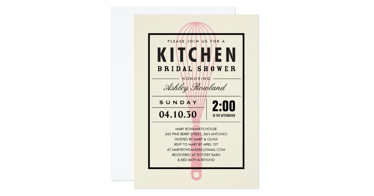 kitchen and bath bridal shower invitations