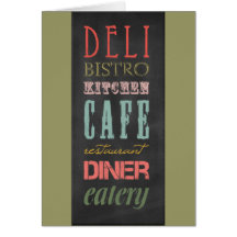 kitchen-chalkboard KITCHEN RESTAURANT DELI CAFE BI Greeting Card