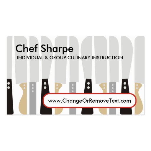 kitchen chefs knives cooking culinary business ... business cards (front side)