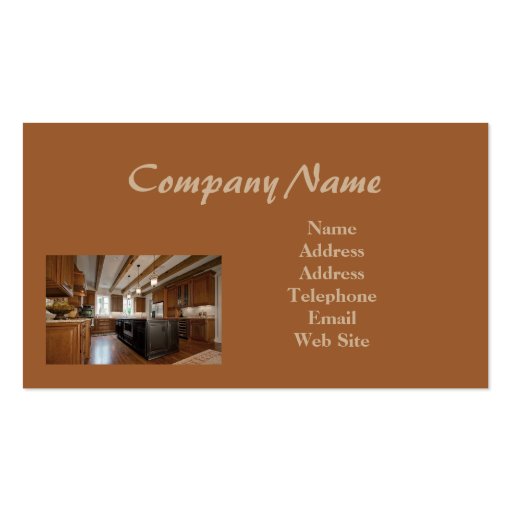 Kitchen Contractor Business Card (back side)