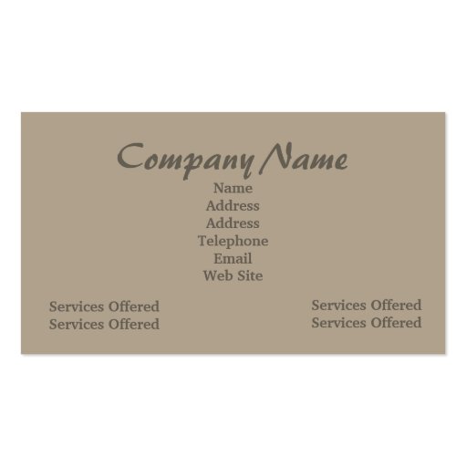 Kitchen Contractor Business Card (back side)