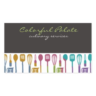 kitchen cooking utensils chef culinary biz cards business card