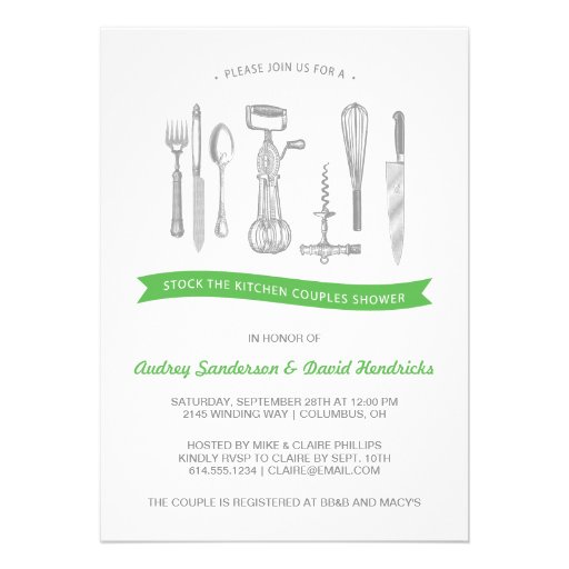 Kitchen Couples Shower Personalized Invitations