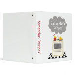 Kitchen Fire &amp; Smoke Retro Stove Recipe Binder