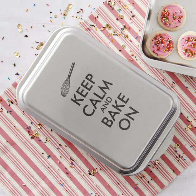 Kitchen Gifts Cake Pan Keep Calm and Bake On Whisk