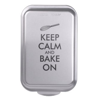 Kitchen Gifts Cake Pan Keep Calm and Bake On Whisk