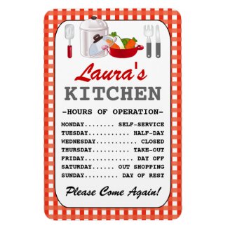 Kitchen Hours (Personalized) Vinyl Magnet
