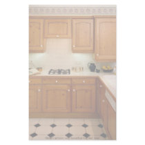 Kitchen interior with breakfast bar and oven customized stationery