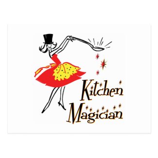 Kitchen Magician Custom Retro Recipe Card Postcard